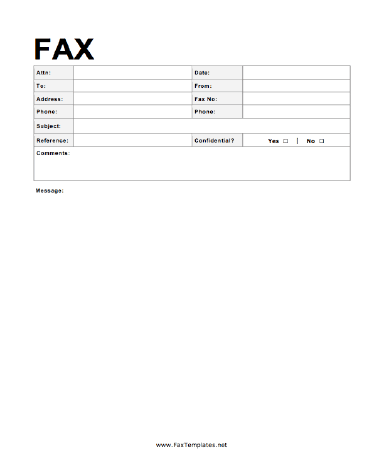 Formal Fax Template