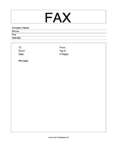 Word Fax Template