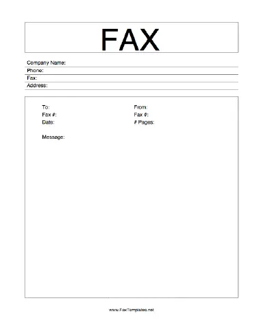 Word Fax Template