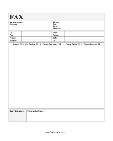 Business Fax Template