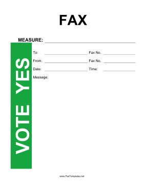 Color Vote Yes Fax Template