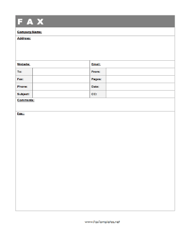 Company Fax Template