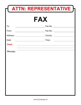 Congress Fax Template