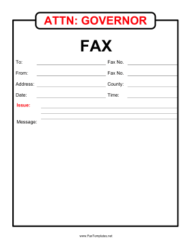 Governor Fax Template