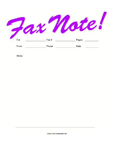 Note Fax Template