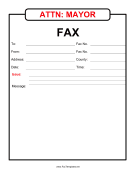 Mayor Fax Template